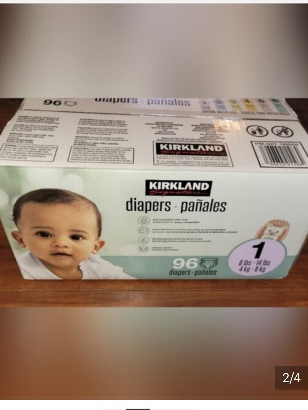 Kirkland Signature Baby Diaper Bottoms Size 1 - White (96 Count)